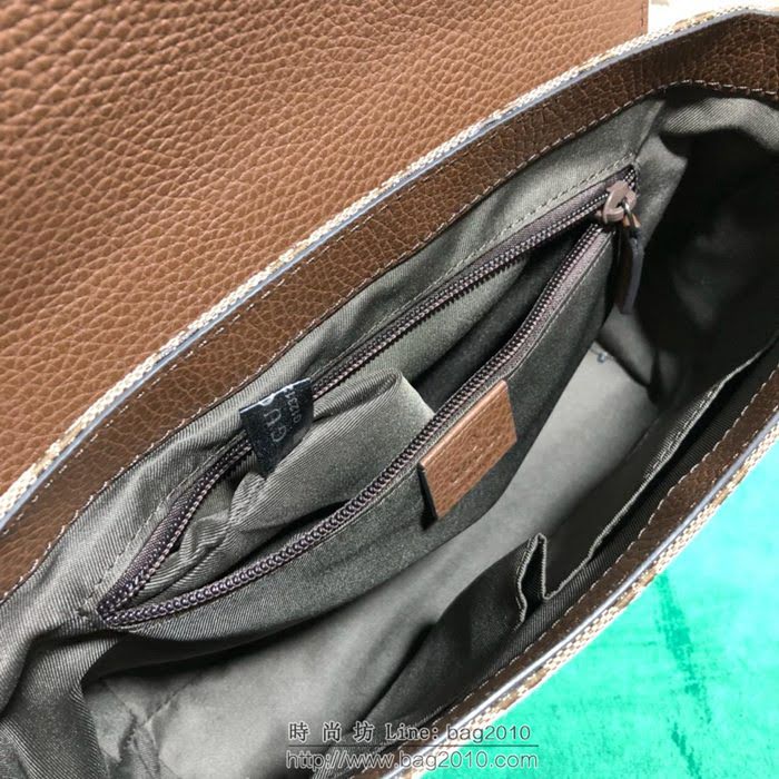 GUCCI 古馳男包 新款 449174 啡布 男女通用款 棕色帆布 Gucci單肩斜挎包